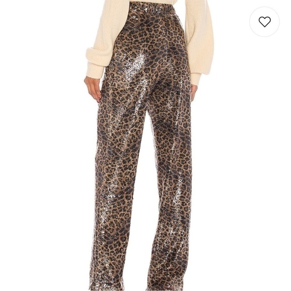 REVOLVE LPA SEQUINS LEOPARD ANIMAL PRINT PULL ON PANTS SIZE SMALL RETAIL $228 - Picture 4 of 14